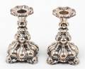 A Pair of Swedish Silvered Metal Candlesticks