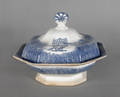 Blue spatter covered entre dish 19th c