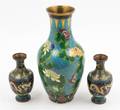 Three Chinese Cloisonne Enamel Vases