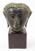 A Southeast Asian Bronze Fragment of a Head of Buddha