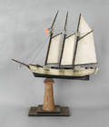 Painted wood and tin ship model late 19th c
