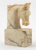 An Italian Alabaster Bust of a Horse