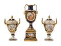Three Royal Vienna Porcelain TwinHandled Urns