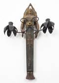 An Egyptian Revival Bronze and Tole Sconce
