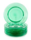 Ten Green Glass Salad Plates