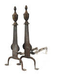 Pair of Philadelphia knife blade andirons ca 1780