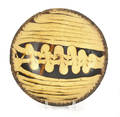 Early English slip decorated redware shallow bowl ca 1800