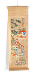 Large collection of Japanese and Chinese painted scrolls Provenance Pennsylvania educational institution