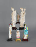 Six Chinese carved ivory figures