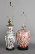 Two Chinese porcelain table lamps
