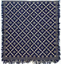 Blue and white overshot coverlet 19th c