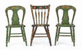 Pair of Pennsylvania painted balloon back side chairs