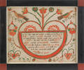 Berks County Pennsylvania watercolor and ink on paper fraktur birth certificate for Elizabeth Stoker 1793