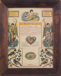 Two printed and hand colored fraktur birth certificates