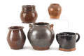 Four Pennsylvania redware crocks 19th c