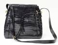 JUDITH LEIBER BLACK ALLIGATOR LADIES BAG