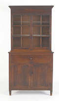 Virginia black walnut twopart bookcase attributed to William Bosserman Rock Bridges Baths ca 1860
