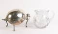 Silverplate Bacon Warmer  Cut Crystal Pitcher