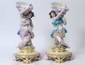 PAIR OF CONTINENTAL PORCELAIN AND BISQUE FIGURAL
