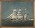 Primitive British oil on canvas ship portrait late 19th c