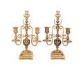 Pair of Tiffany  Co brass candelabra