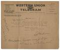 Houdini Harry Ehrich Weisz Telegram from Houdini to