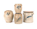 Four stoneware crocks