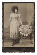 Paper Cutting Sideshow Act Cabinet Card New York