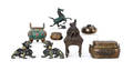 Group of Chinese bronze censors and figures