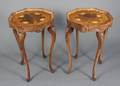 Pair of French Louis XV Style Inlaid Side Tables