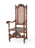 English walnut armchair ca 1695