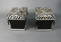 Pair of Zebra Covered Storage Ottomans