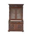 Renaissance revival oak bookcase