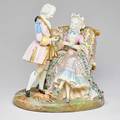 Meissen style porcelain group