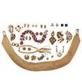 33 pieces of colorful costume jewelry