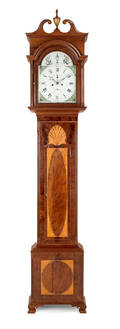 Mid Atlantic Hepplewhite mahogany tall case clock ca 1800