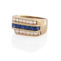 Sapphire diamond  yellow gold band