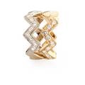 Two diamond  18k gold chevron bands mazzoli