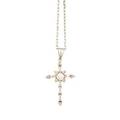 Diamond  18k white gold cross pendant on chain