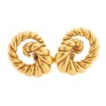 Yellow gold twist earrings
