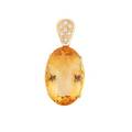 Citrine diamond  yellow gold pendant