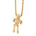 Yellow gold scarecrow pendant on chain