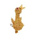 Yellow gold diamond  ruby duckling brooch