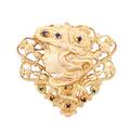 Yellow gold gemset art nouveau style brooch