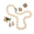 Collection of coral gemset or gold jewelry