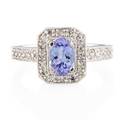 Tanzanite diamond  white gold ring