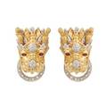 Gold diamond  ruby dragon ear clips
