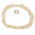 Pearl yellow gold or diamond necklace  enhancer