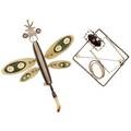 Two david jones sterling silver  mixed media brooches