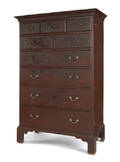 Chester County Pennsylvania Queen Anne walnut tall chest ca 1765